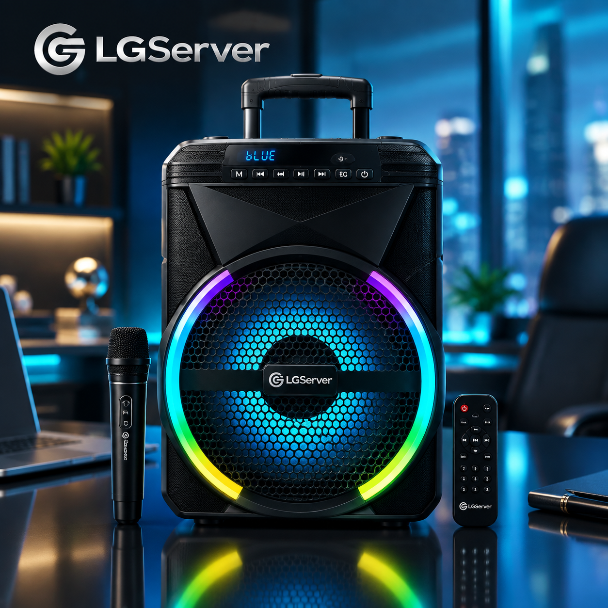 اسپیکر چمدانی بلوتوثی ایکس بیس ABS-15101 + میکروفون و ریموت کنترل